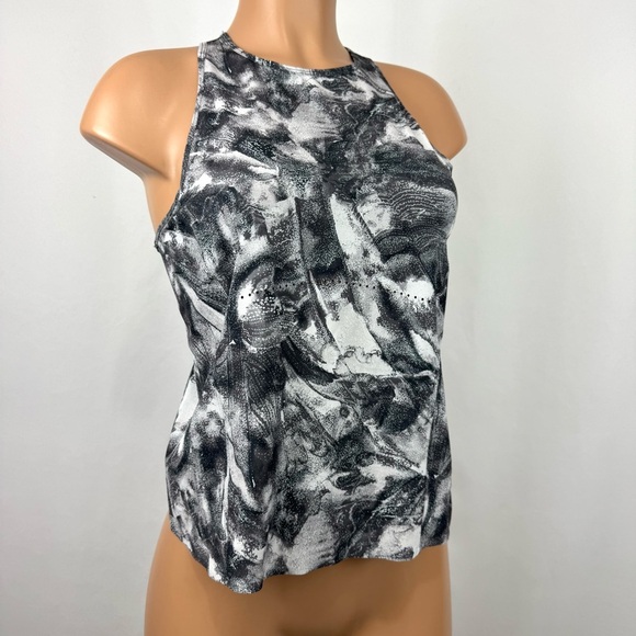 Lululemon Swift Ventilated Racerback Running Tank Top Sz 2 Black/White High Neck - Picture 4 of 13